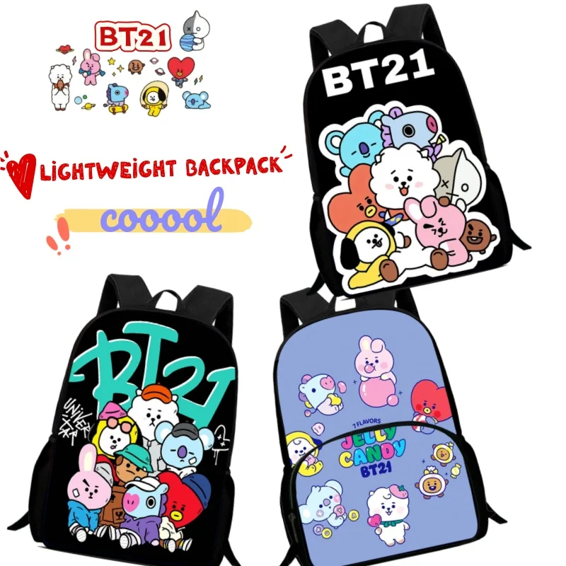 

New BT21 koya RJ Shooky Mang Chimmy Tata Cooky Creative Personality Multi-functional Computer Bag Student Lightweight Backpack