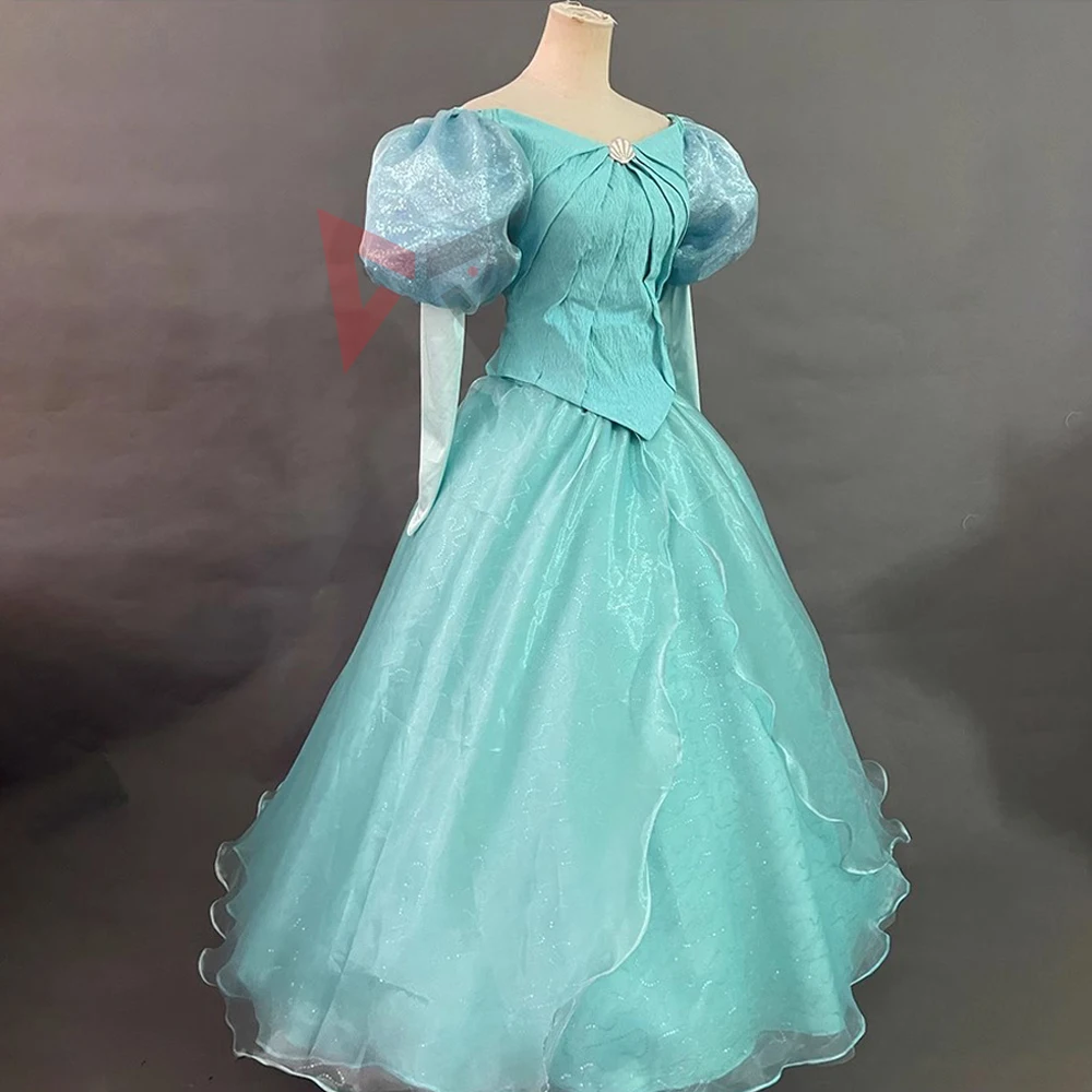 New The Little Mermaidng  Arieling Princess Dress Cosplay Costume Green Dress For Party Game Custom Made