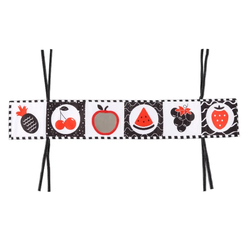 كتاب ناعم عالي التباين باللونين الأبيض والأسود، كتاب قماشي محمول للأطفال، لعبة تعليمية مبكرة، هدية عيد ميلاد، حشرة #1