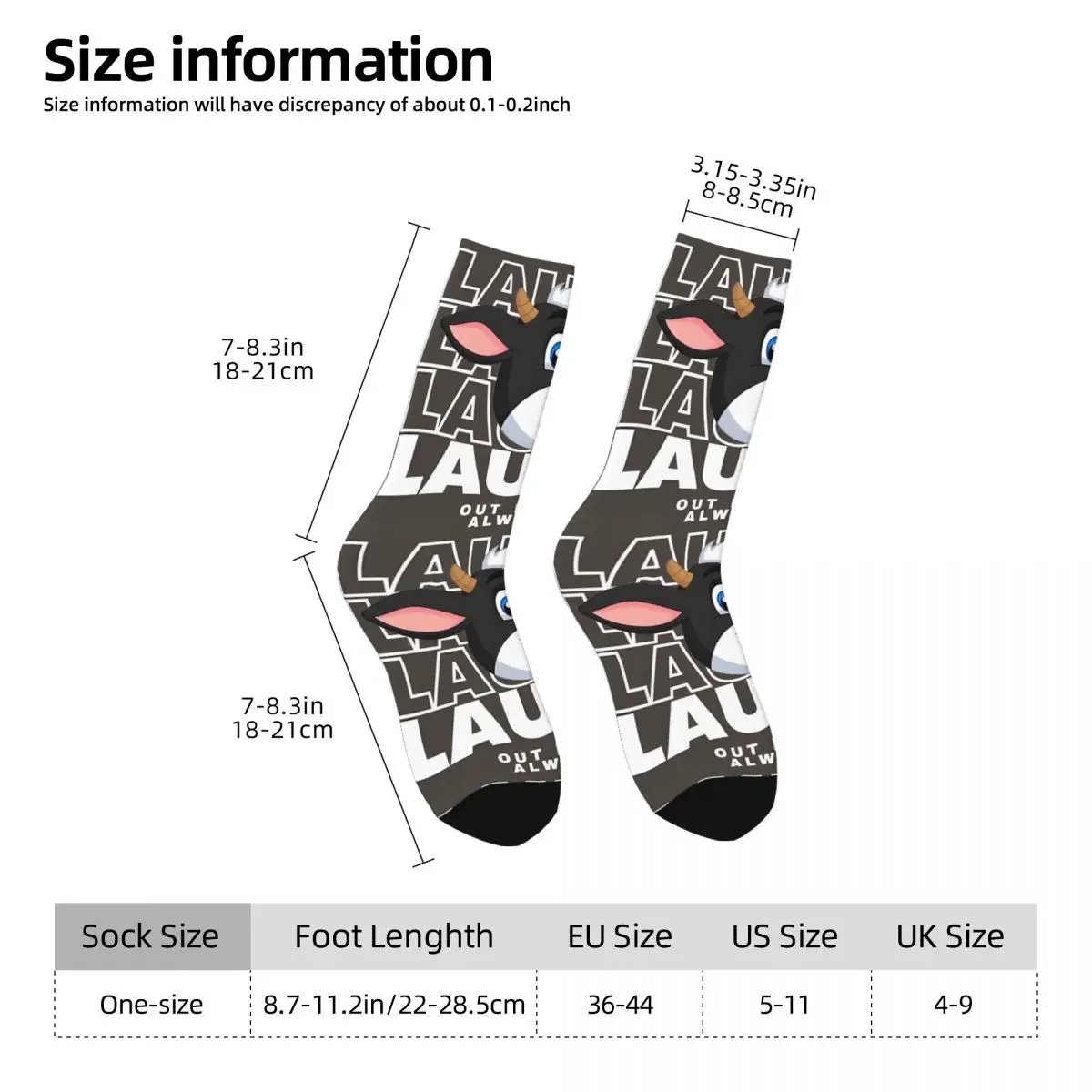 Cow Cartoon Always Laugh Out Loud Cute Happy Cow Cartoon Laughing Unisex Winter Socks Outdoor Happy Socks street style Crazy