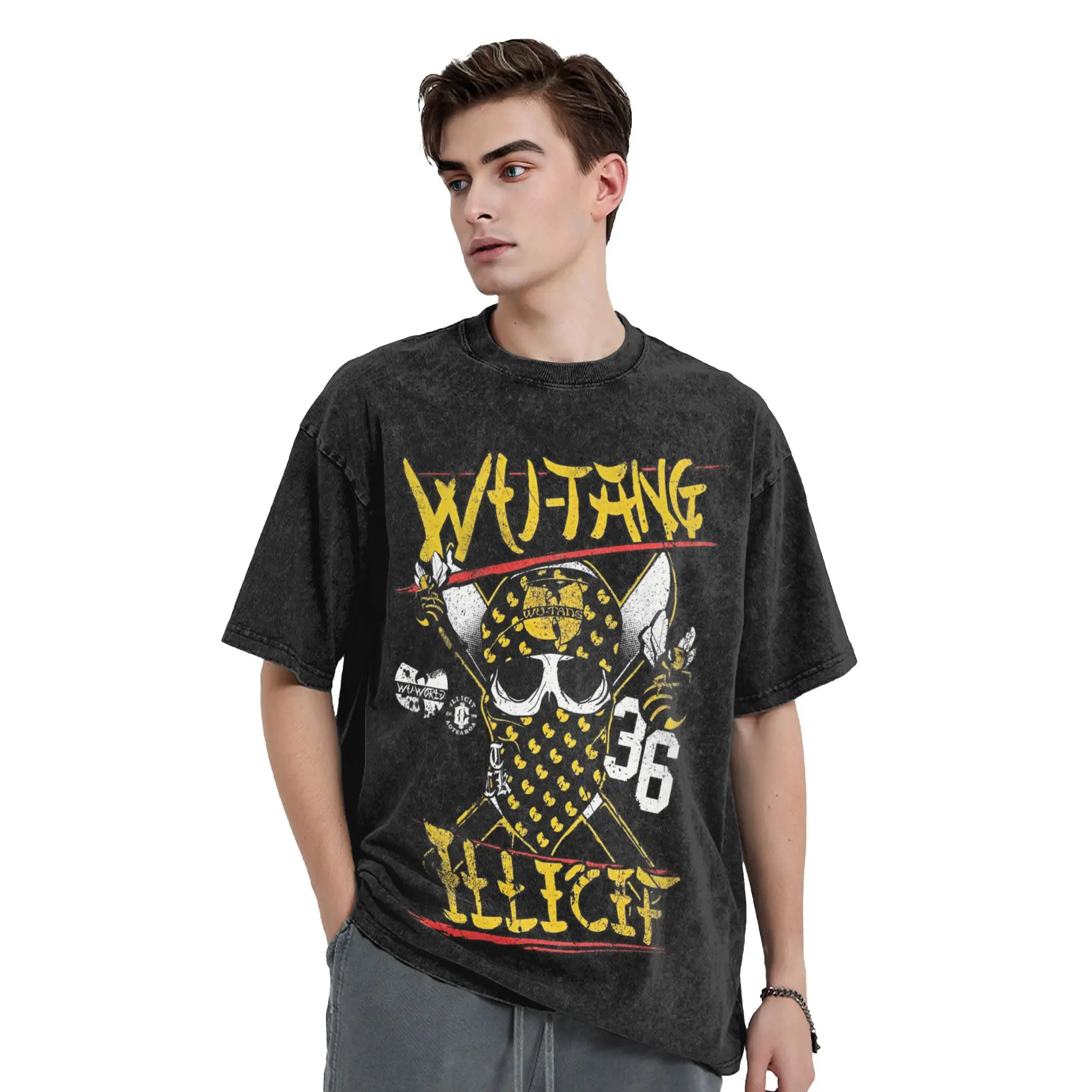 محب القطن تي شيرت طاقم الرقبة قصيرة الأكمام تي شيرت السنوية 90 تي شيرت الرجال النحل وو عشيرة T-tangs ملابس الصيف