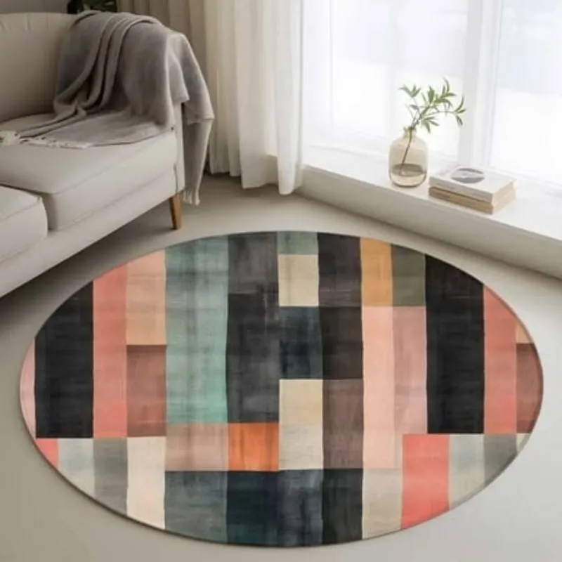 Colorful Aztec Pattern Area Rugs Living Room Tribal Striped Carpet Retro Boho Round Rug Home Decor Floor Mat Bedside Chair Mats