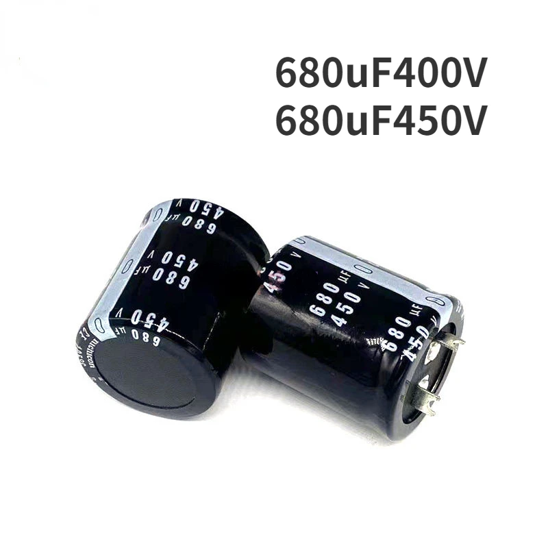 (1PCS) New nichicon 400V680UF inverter aluminum Electrolytic capacitor 450v680uf flat foot/square angle 105 degrees Celsius