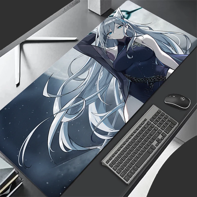 Mouse pad azul arquivo sunaookami shiroko mousepad teclado de computador tapete de mouse gamer escritório tapete de mesa tapete de mesa
