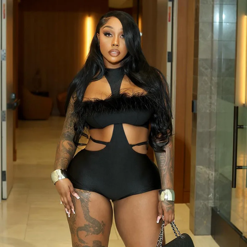 Sexy Lace Ruffle Jumpsuits One Piece Outfits 2025 Women Summer Clothes Romper Club Elegant Bodycon Luxury Backless Jumpsuits