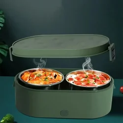 USB Electric Heated Lunch Boxes Stainless Steel Portable Food Warmer Car Home Portable Rice Cooker Warmer Lunch Bento Box