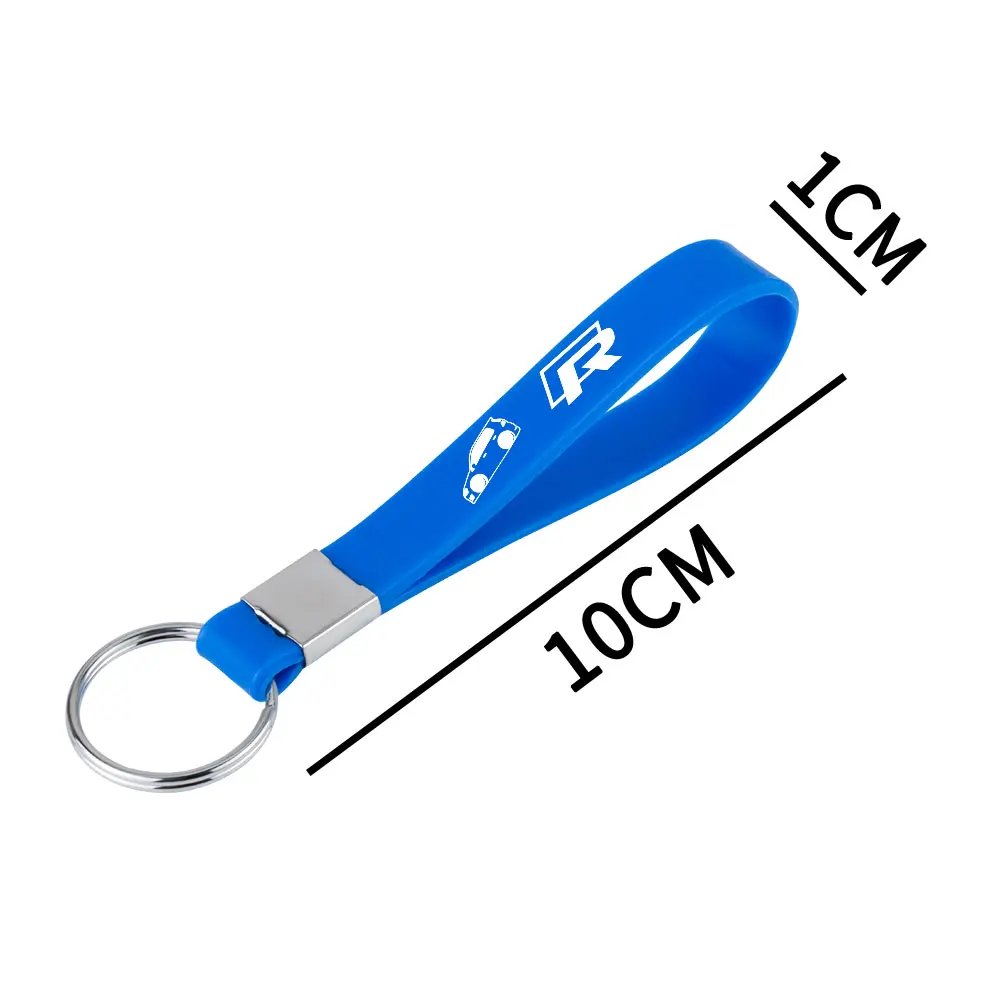 Fashion Luminous Car Keychain Keyring Rubber Key Chain For R logo For VW Vol-kswagen Jetta Golf Beetle GTI R32 MK4 golf 4 motion