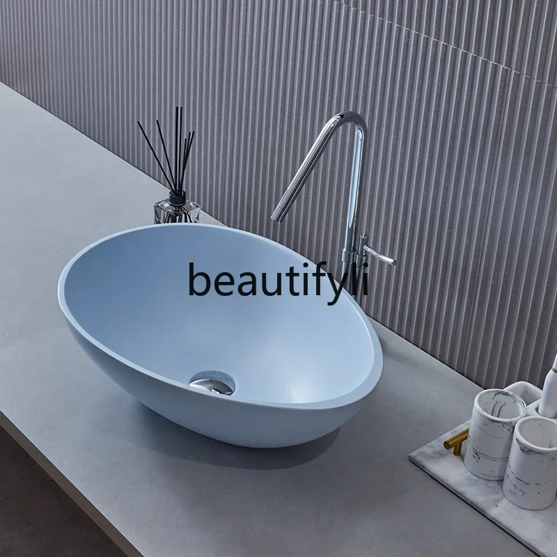 

ss25 Mediterranean blue wash basin Nordic simple personality bathroom toilet washbasin