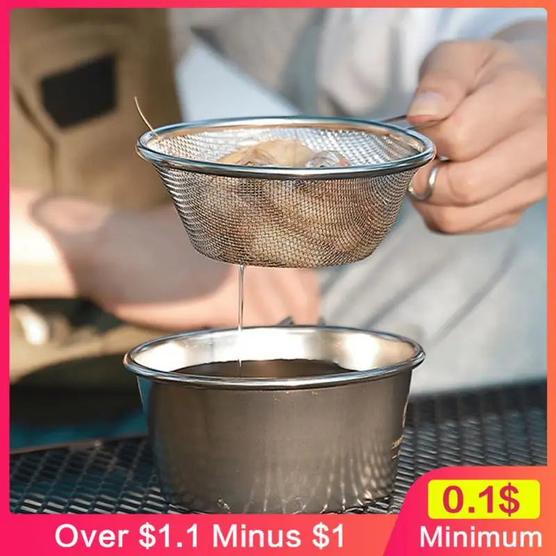 Filter Spoon Oil Pot Strainer Cooking Tool Fine Mesh Hot Pot Filter Outdoor Camping Kitchen Accessories Durable Skimmer Colander