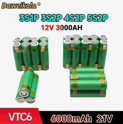 For 12.6v Battery 12v 3S1P 30amps 18650 High-current VTC6 Power Tools Cordless Screwdriver 6000mAh 21V Rechargeable Accessories
