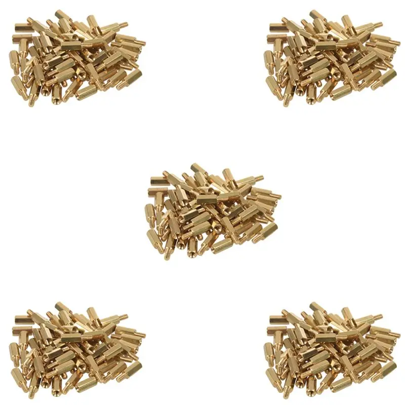 ABUH-250 Pcs M3 Male X M3 Female 11Mm Length Brass Screw Thread PCB Stand-Off Spacers