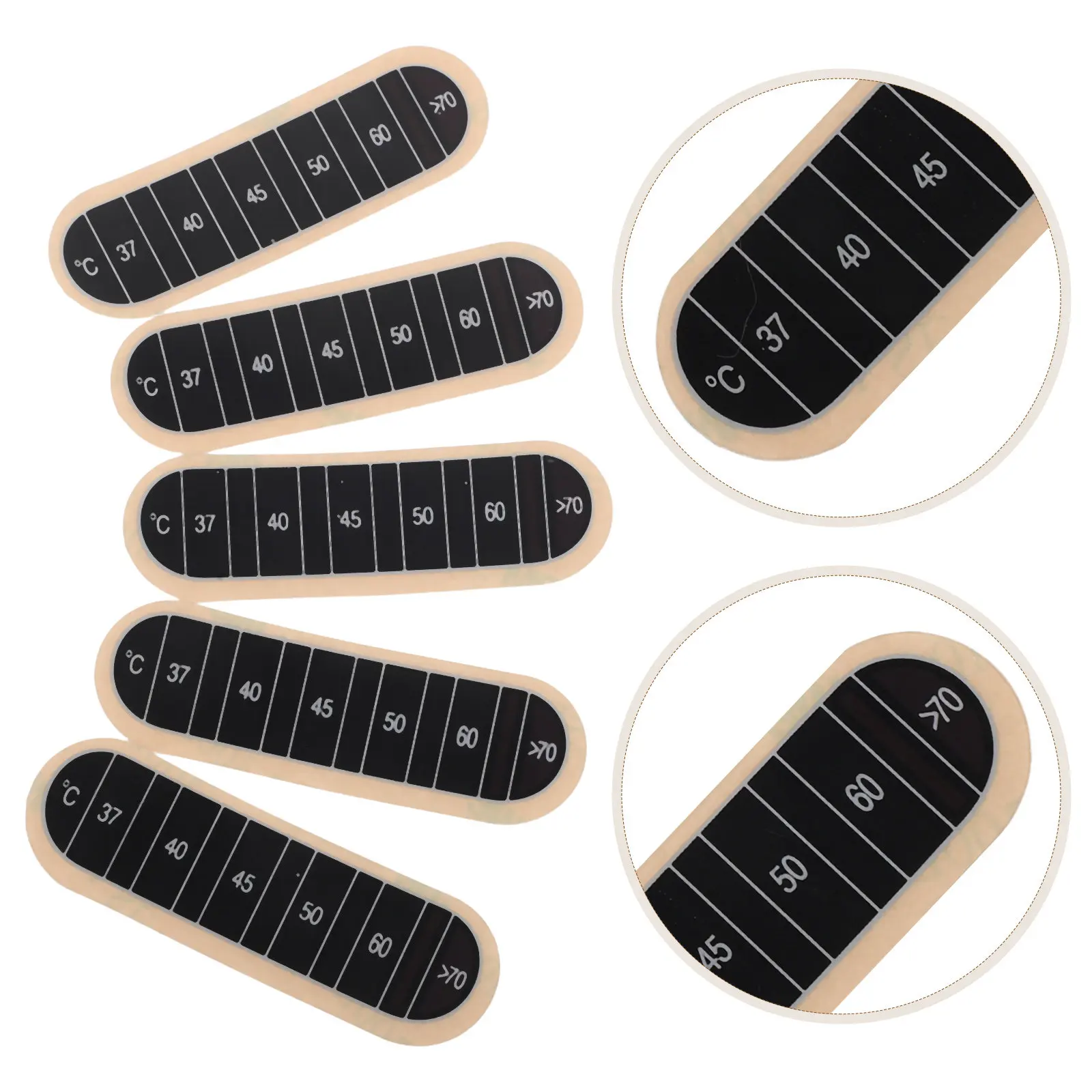 10Pcs Adhesive Temperature Strip Stick on Thermometer Sticker for Aquarium Fermenter Brewing Wine Jar Temperature Monitoring