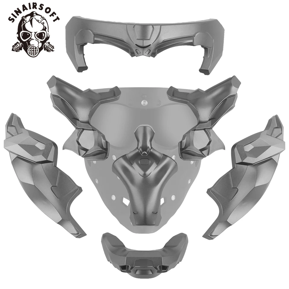 

SINAIRSOFT Tactical Mask Parts Cosplay DIY Movie Props Magnetic Adsorption Armor Airsoft Hunting CS Outdoor Adjustable Visor