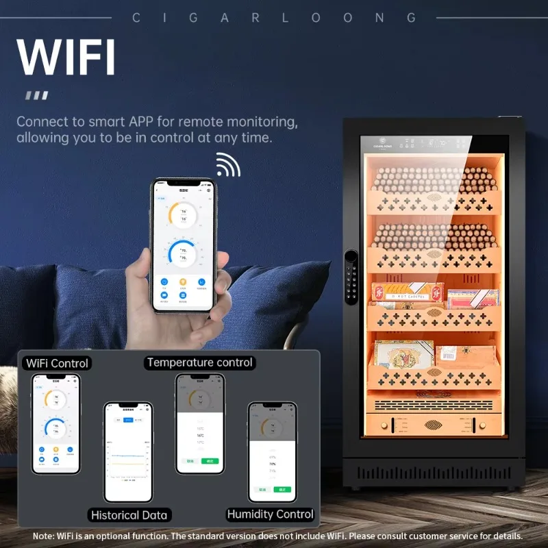 80C2 CIGARLOONG 1200 Uds gabinete de cigarros de temperatura y humedad constante de gran capacidad con WIFI y huella digital