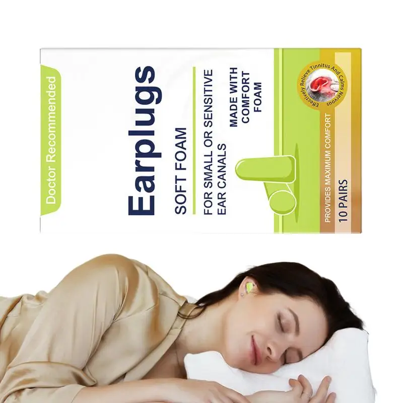 

Earplugs For Sleep Reusable Soundproof Ear Plugs 10 Pair Sleeping Earplugs Hearing Protection Earplugs Soft Foam For Sleeping