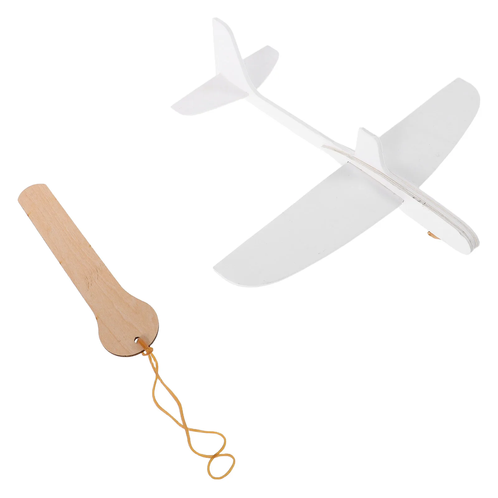 

White Planes Flying Unfinished Paintable Diy Biplane Easy Assembly Blank White Plane Throwing Flying Airplane Outdoor Throwing