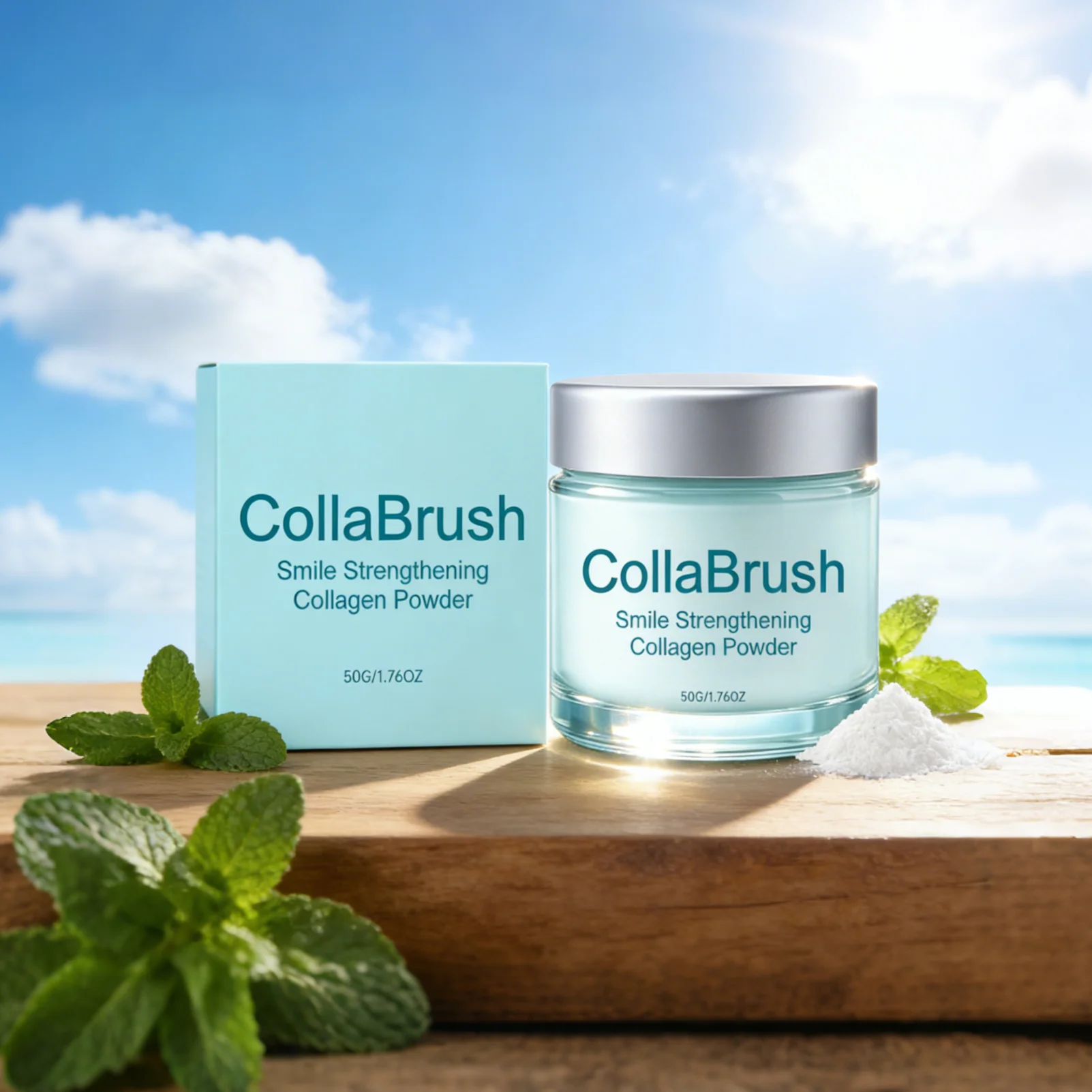 Collagen Tooth Powder Brighten Tooth Reduce Surface Yellowing Deep Clean Residue Daily Use Freshen Breath Menthol Teeth Powder
