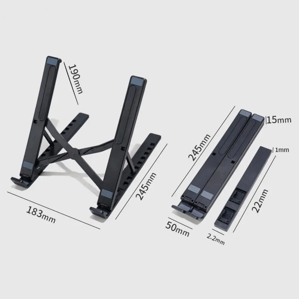 Нескользящий кронштейн для ноутбука, портативная подставка для ноутбука с регулируемой высотой, прочная несущая способность, складная для комфорта