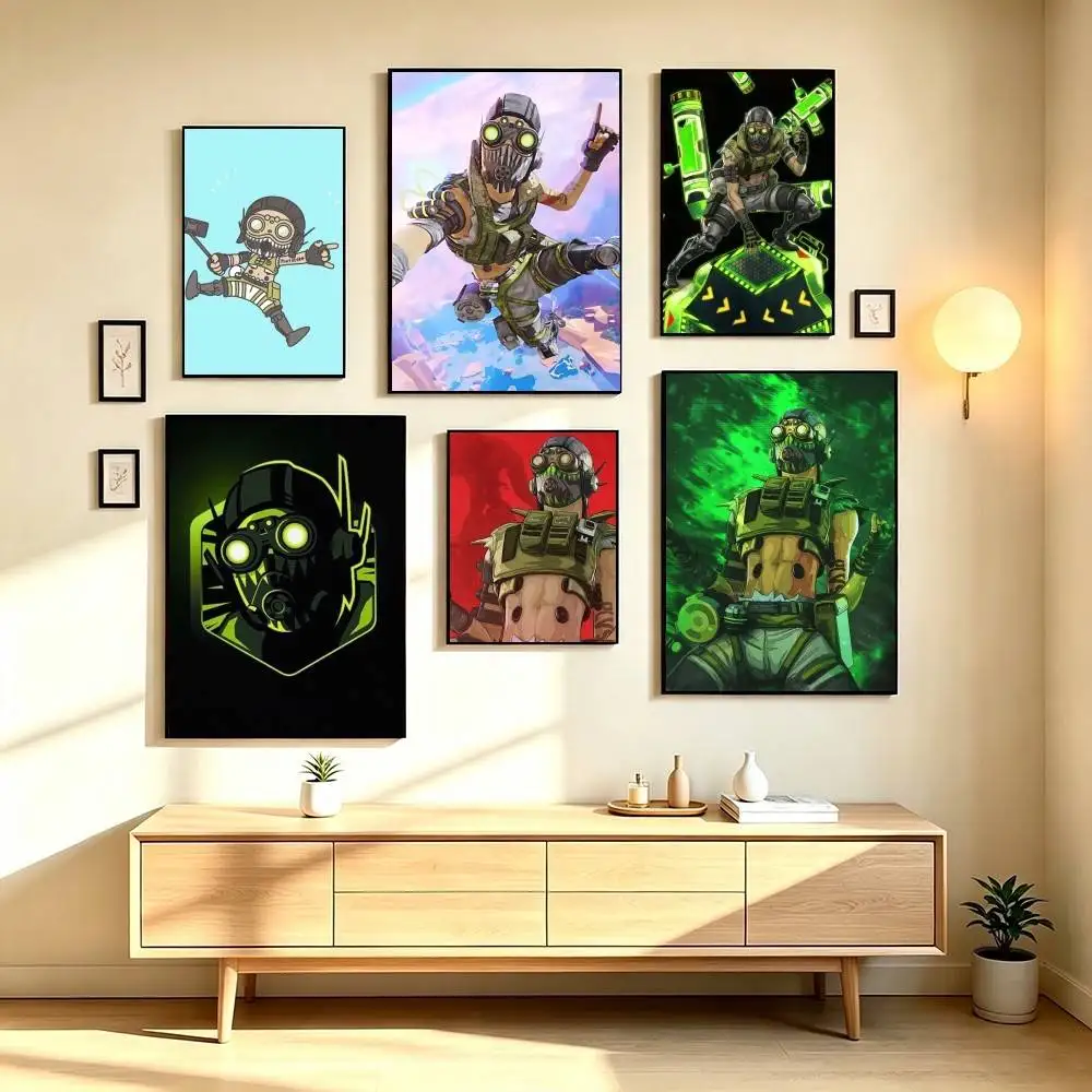 A-Apex Legends Octane Game Poster Waterproof Wall Art Sticker For Bar Living Room Vintage Decor High Quality Print Gift