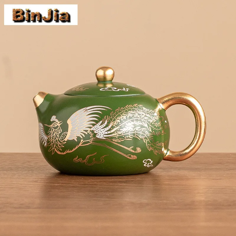 

188ml Gilt Dragon And Phoenix Xishi Teapot Creative Tea Infuser Pot Tea Making Kettle With Filter Cafes Accessories Collection