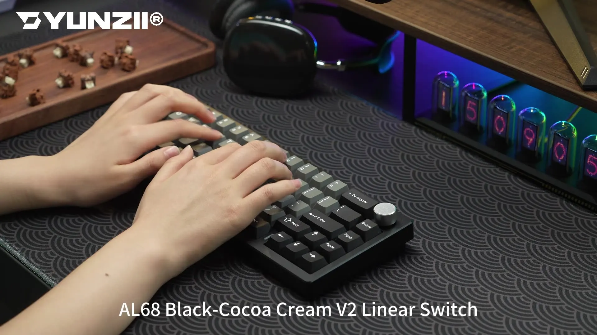 YUNZII AL68 ブラック QMK/VIA メカニカルキーボード、ワイヤレス