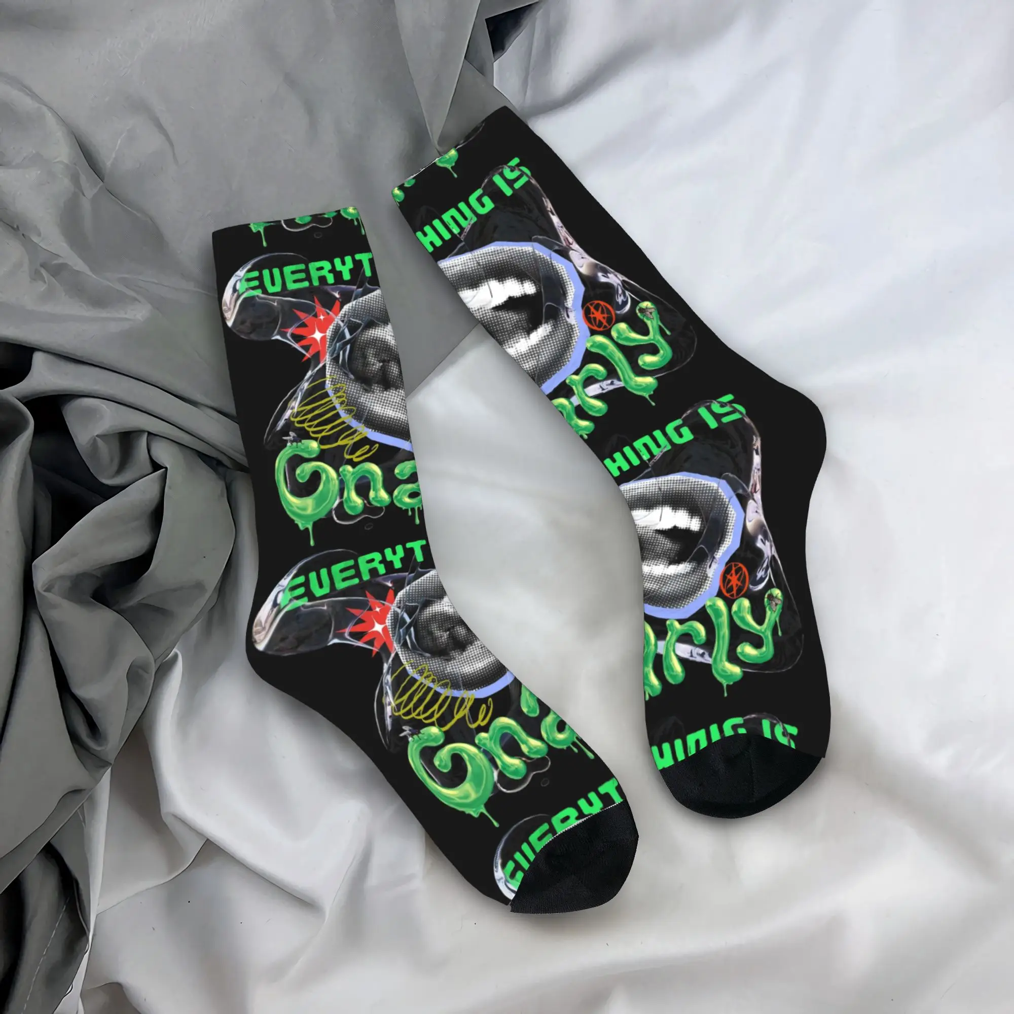 

Зимние теплые ретро унисекс носки Katseye Everything is Gnarly, дышащие средние носки-трубочки