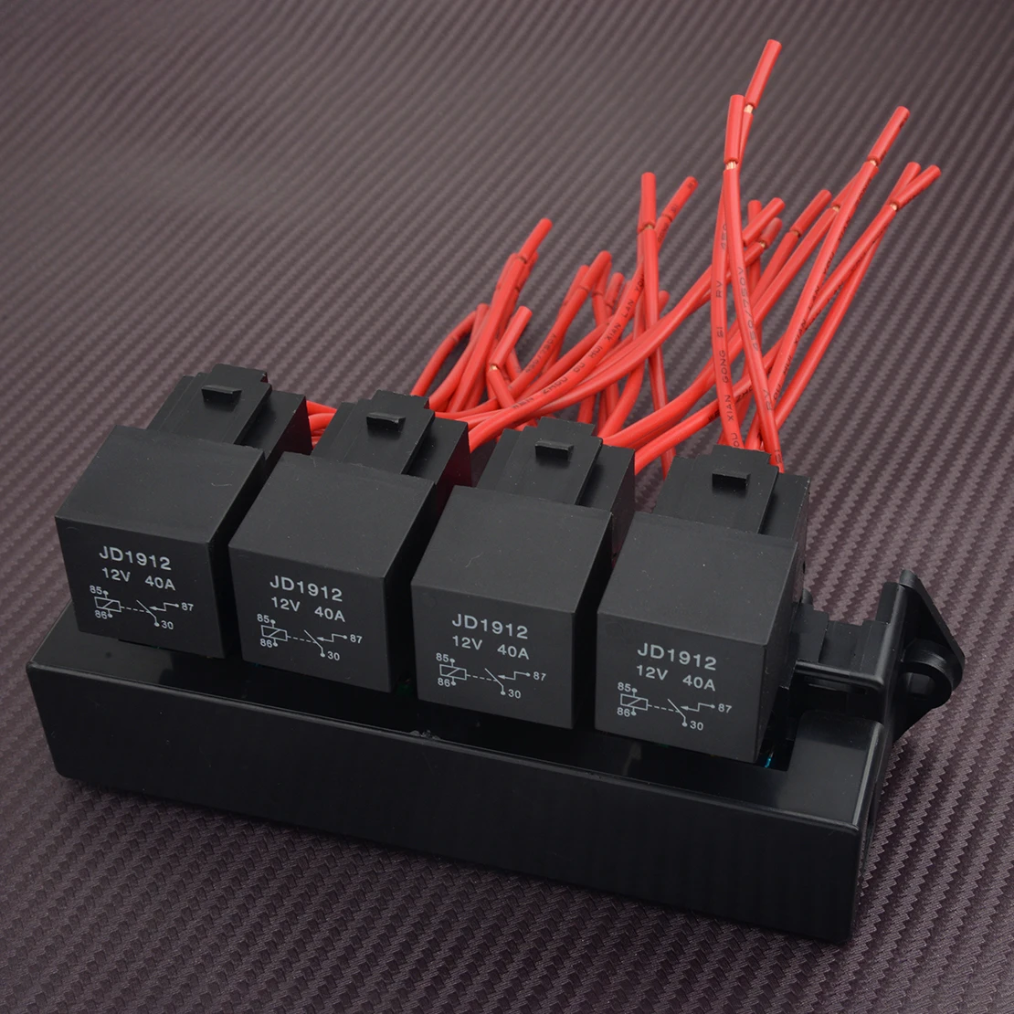 12V Automotive Car Boat 15-way Fuse Control Box Block Holder Relay Socket Wiring Harness Assembly 1.8W 40A