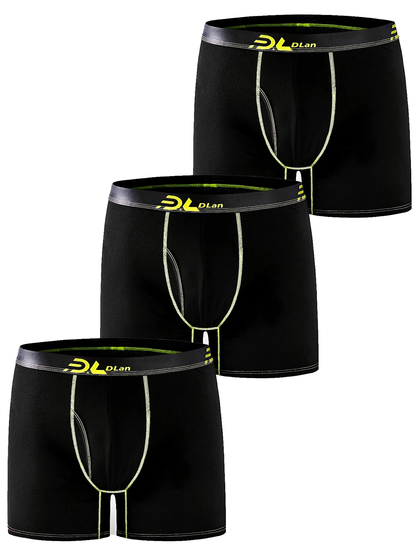 3pcs Boxer Shorts Ice Silk Men's Underwear Summer Breathable Underpants U Convex Lingerie Breathable Sexy Panties