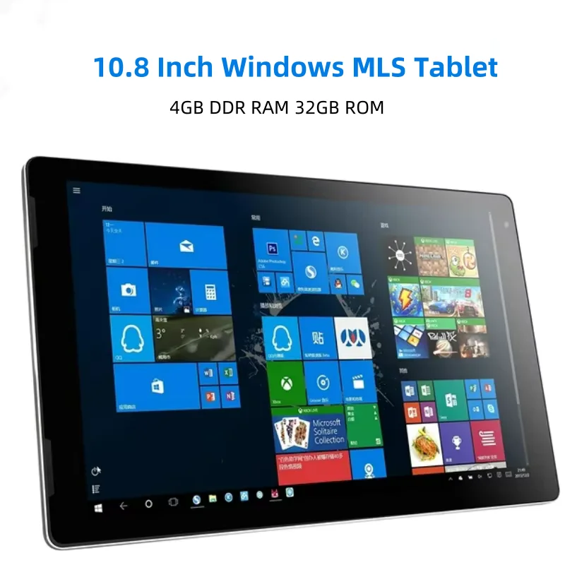 MLS 64Bit 10,8 Zoll 1920x1200IPS Windows 10 Tablets Intel Z8300 4 GB RAM 32 GB ROM 4 Kerne 6000 mAh HDMI-Anschluss USB 3.0