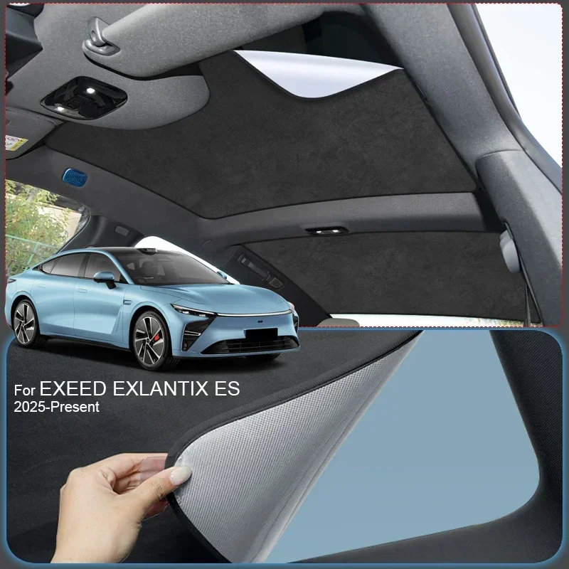 

Car Suede Fabric Anti-uv Electrostatic Adsorption Sunroof Sunshade Auto Heat Insulation Skylight For EXEED EXLANTIX ES 2025-2026