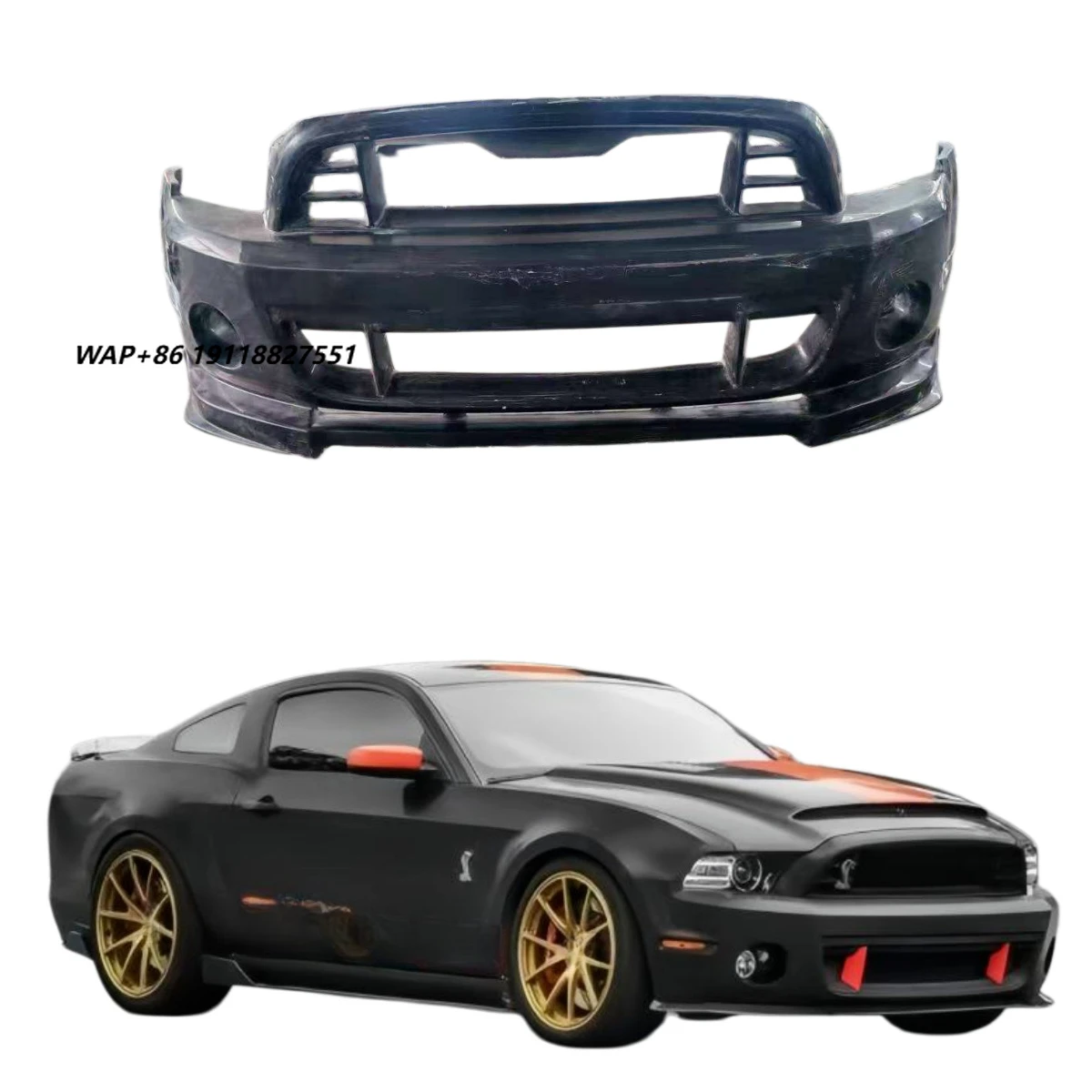 New 2005-2009 for Mustang GT500 Carbon Fiber Modified Bumper Rear Wing Body Kit with Screw-On Attachment Universal Fitment