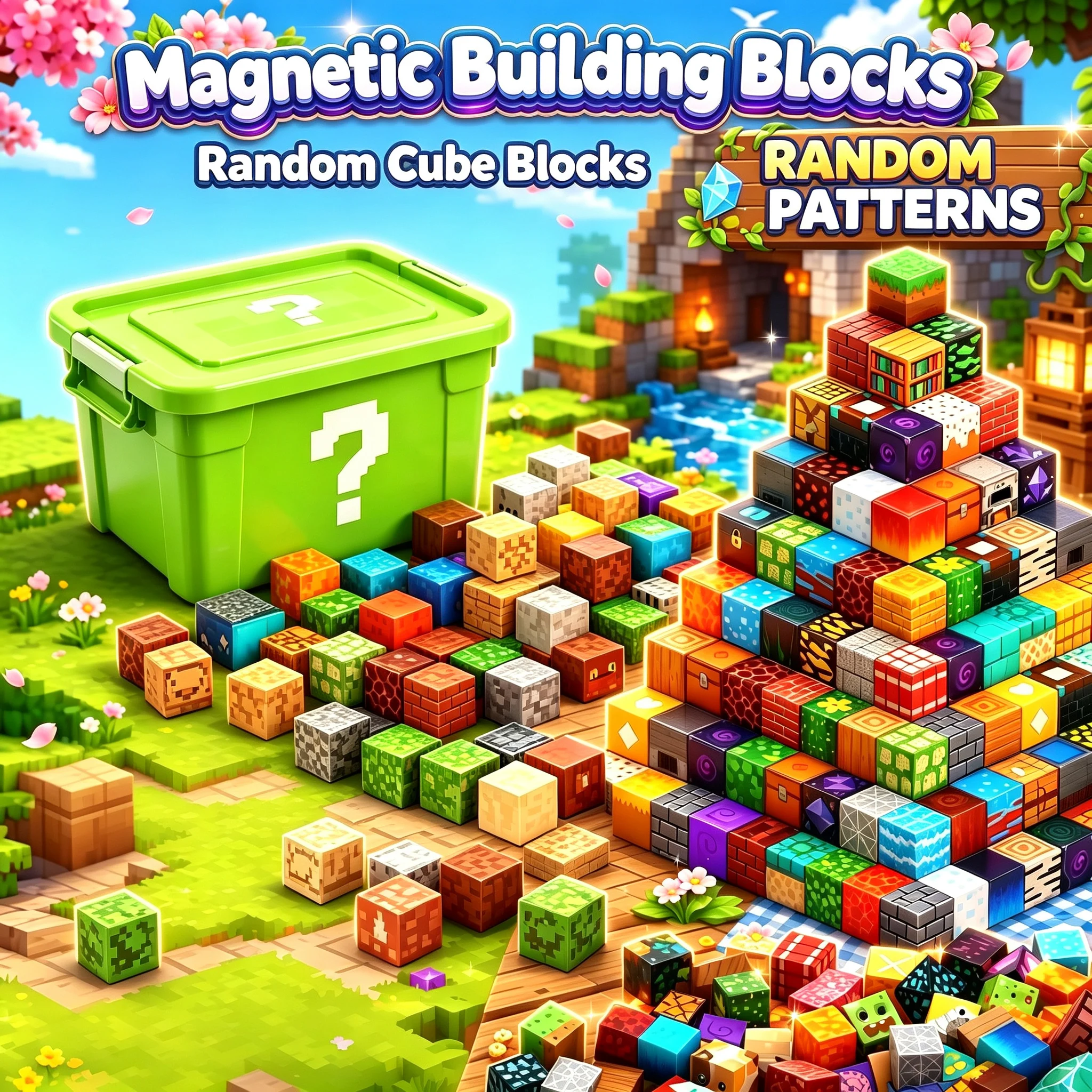 Random Magnetic Building Blocks, DIY Stacking Bricks, Creative Architecture Model, Educational Construction Toy Gifts for Kids