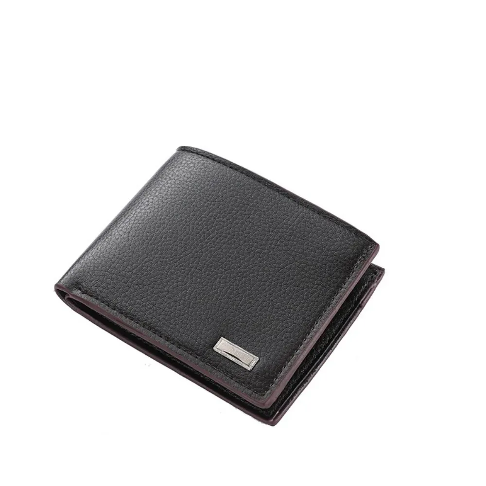 2025 ريترو قصيرة الرجال محافظ حامل بطاقة الائتمان مقاوم للماء الرجال محفظة الكلاسيكية عملة جيب محفظة الذكور السوداء #4