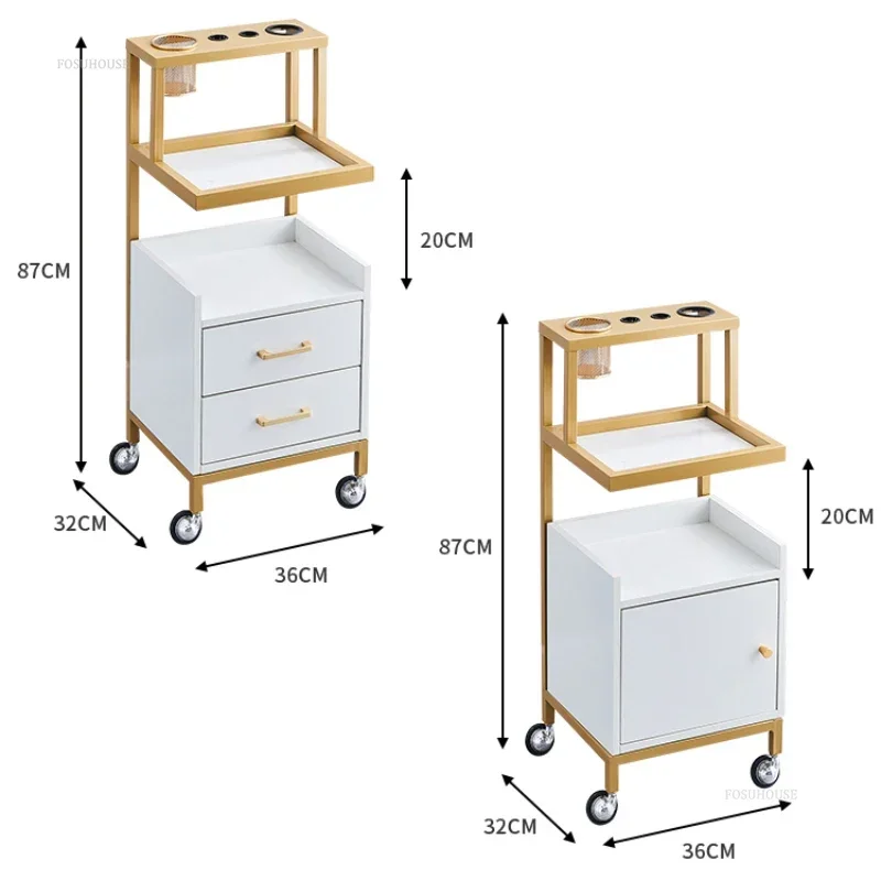 Welding Trolley Bar Cart Portable Aesthetics Wave Barber Furniture Hairdressing Suitcase With Wheels Iron Auxiliary Salon Lash