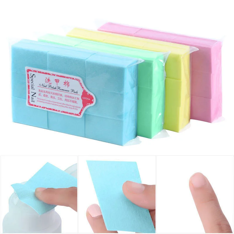 1000PCS Hard Quality Nail Cotton Pads Non-Falling Hair Alcohol Wipe Cotton Pads Nail Polish Remover Towels for Manicure