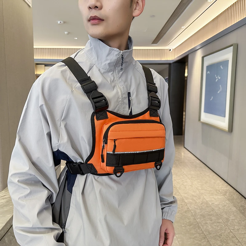 Taktische Outdoor-Brusttasche Unisex Lauf- und Fahrradtasche EDC-Weste Workout-Sport-Brustpackung für Männer – Detail 2