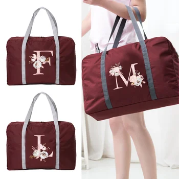 Składana torba podróżna o dużej pojemności torba-worek ubrania organizatorzy przenośny bagaż torba akcesoria podróżne różowa seria kwiatowa