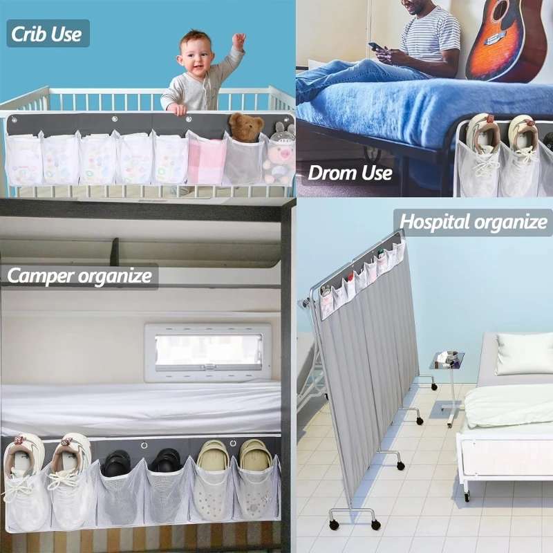 Convenient Bedside Creative Mesh Storage Pockets Space Saving Pockets