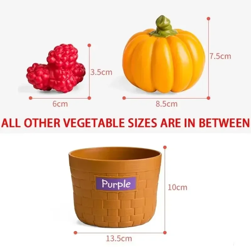 30 peças de classificação de cores cozinha fingir jogar conjunto de alimentos presente educacional crianças formas-fruit & vegetal brinquedo brinquedo, crianças, aprendizagem