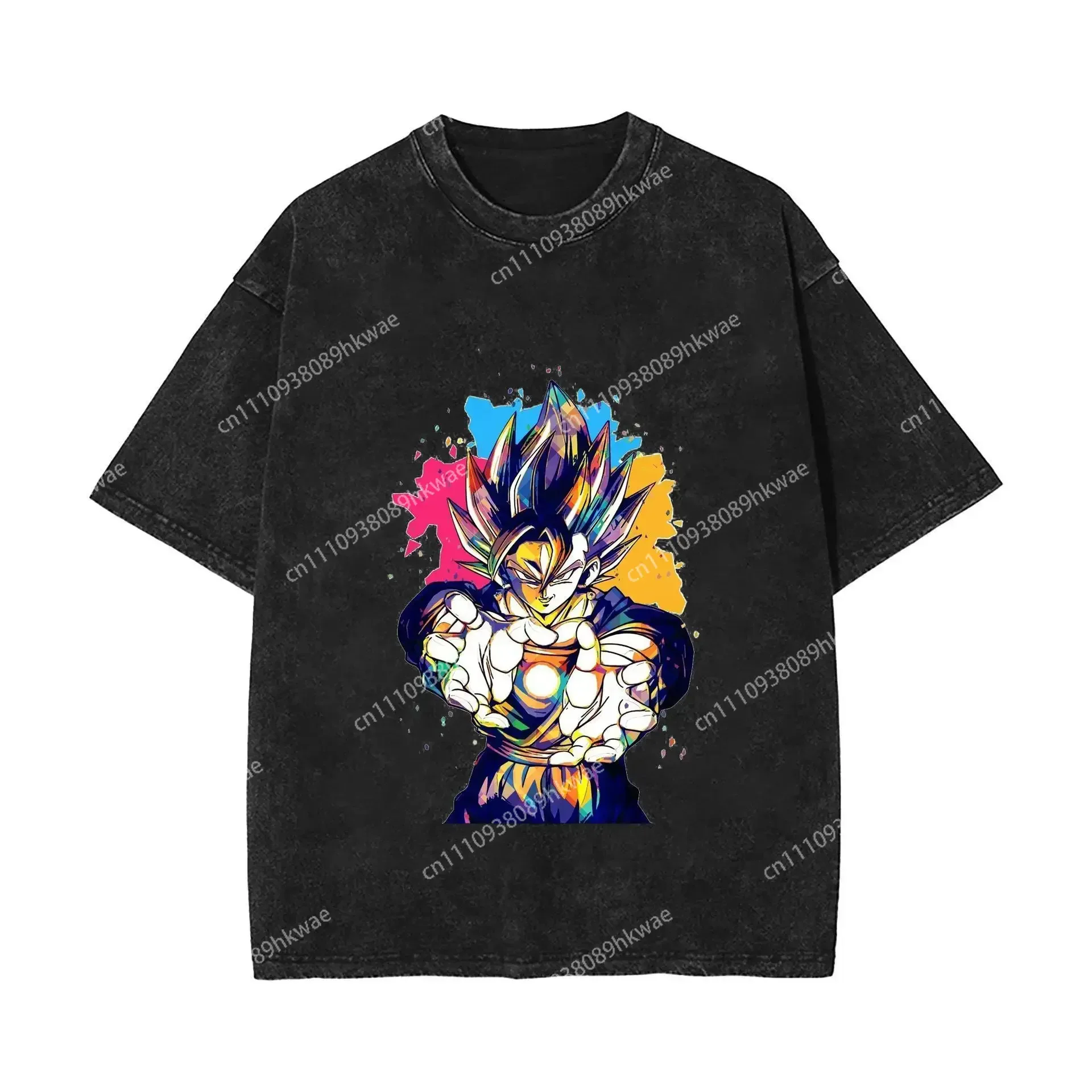 One Punch Man Saitama & Genos Universe 11 Poster Style Vintage Washed Anime Print T Shirt Men Casua