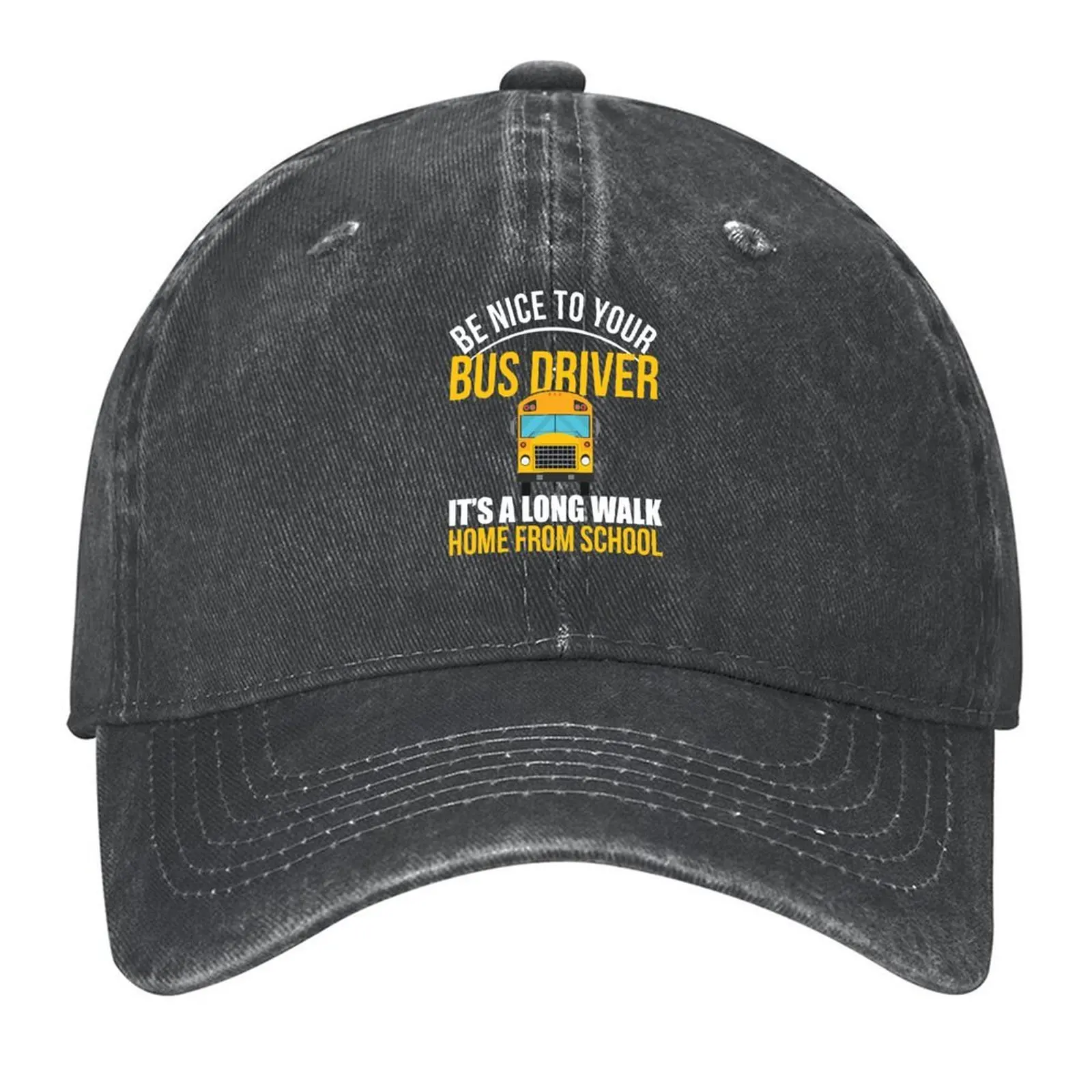 

Be Nice To The Bus Driver School Bus Baseball Cap Streetwear derby hat tea Hat Mountaineering Hats For Men Women's