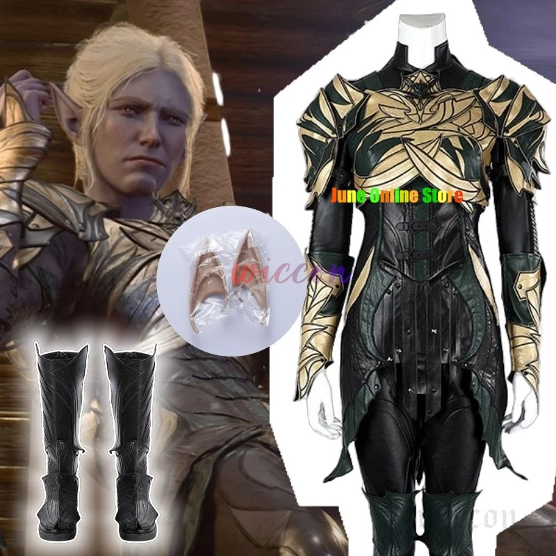 Minthara Cosplay Costume Game Baldur3Gate Costume High Quality Handsome Set Shoes Vest Shoulder Armor Halloween Party Uniform