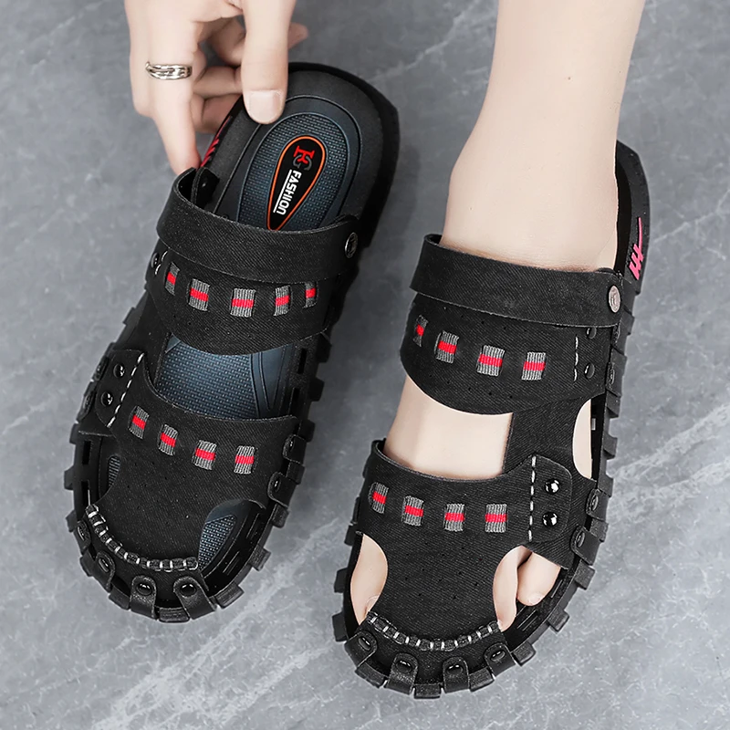 

Men Fashion Thick Bottom Cloud Slippers Shock Absorbing Wear Resistant Anti Slip Slides Indoor Home Beach Travel Footwear