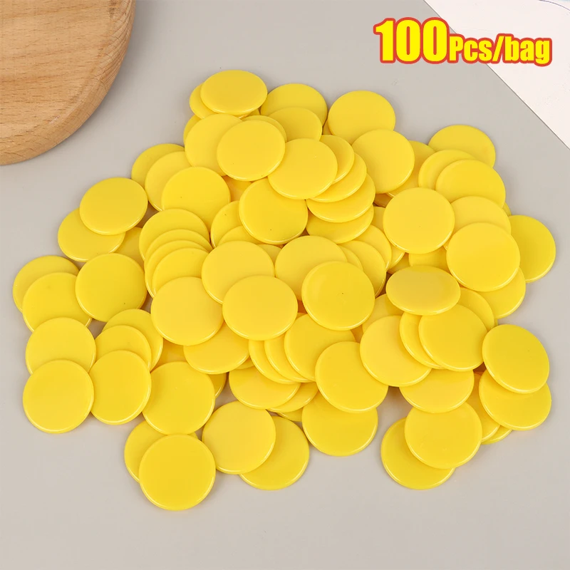New 100Pcs 25mm Montessori Learning Education Math Toy Plastic   Bingo Chip Markers Token Family Club Party Count Toy, image 9