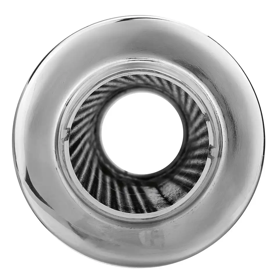 Tuyau D'échappement Silencieux Argent pour Diamètre 50mm en Acier Inoxydable De Voiture Chrome Tuyau D'échappement Astuce Silencieux Garniture Queue Tube Embout Echappement (Couleur : Silver