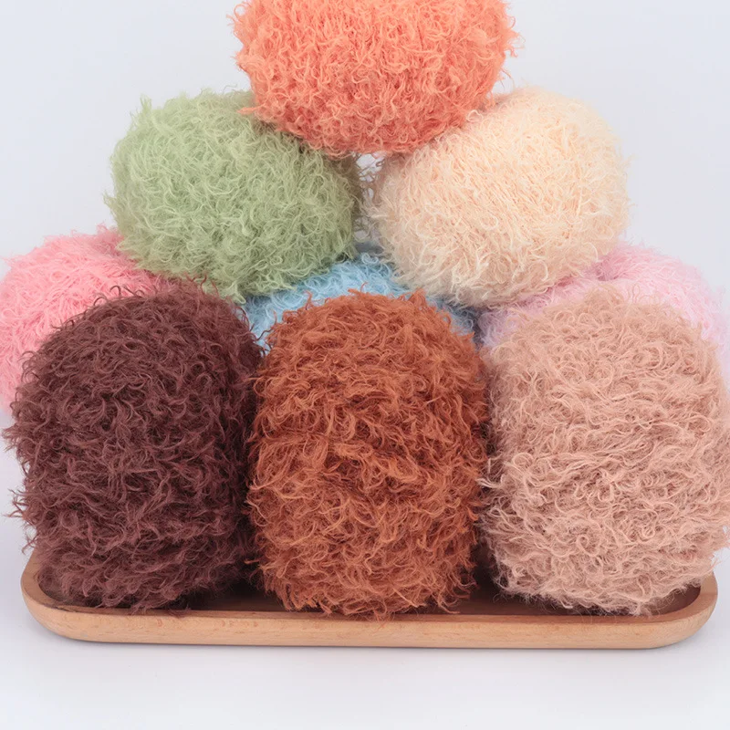 50g/ball Single-strand Teddy Plush Yarn. DIY Clothes Shawls And Scarves Materials Knitting Crochet Wool, 100% Polyester