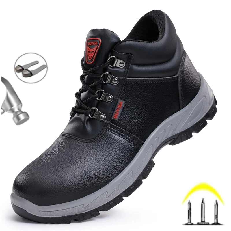 

Waterproof 2025 Fashion Men Safety Work Boots Winter Warmth Steel Toe Cap Anti Smashing Male Labor Shoes Footwear Sneakers