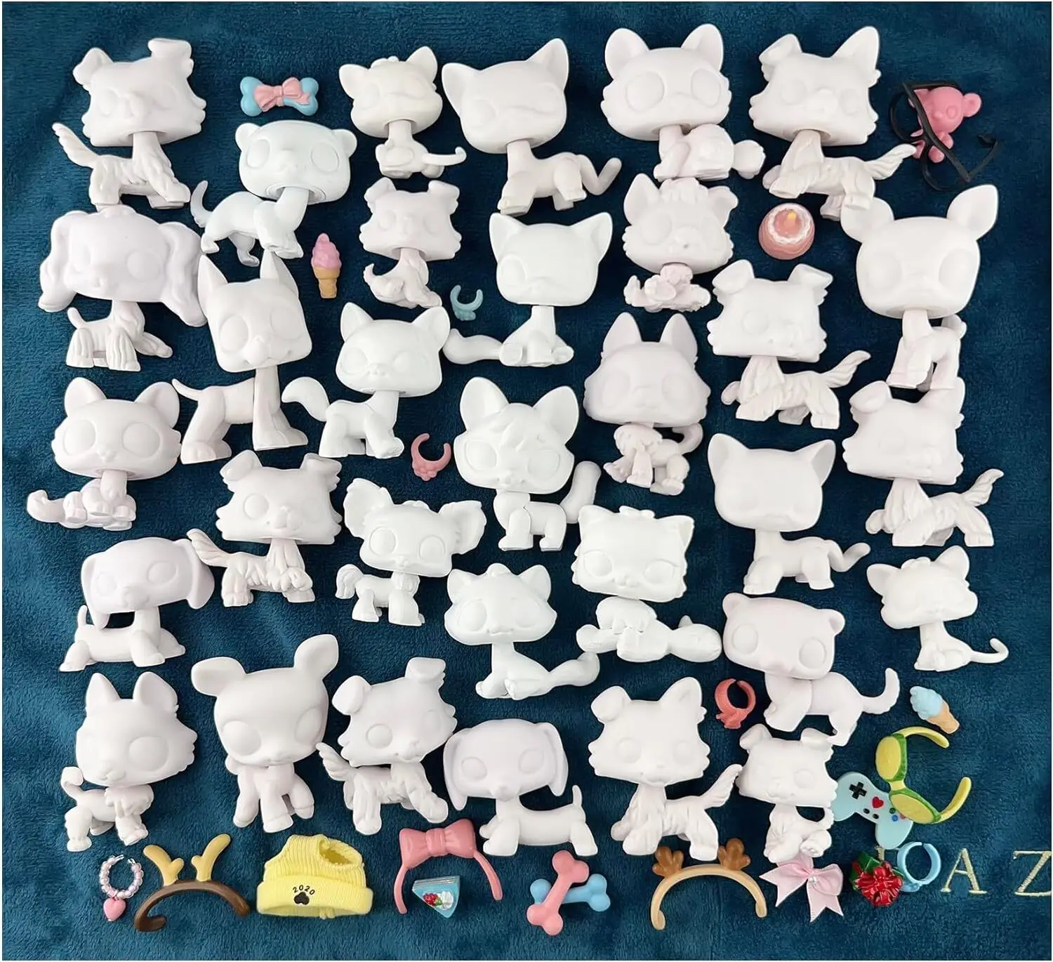 Custom Toys White Bases,Random 9pcs White Molds Design by Yourself Rare