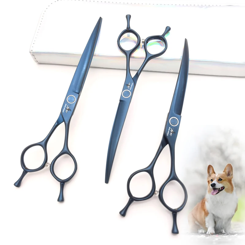 ペット用トリミングハサミ、犬用トリミングハサミ、精密な位置決めが可能な湾曲刃、440cプロ仕様