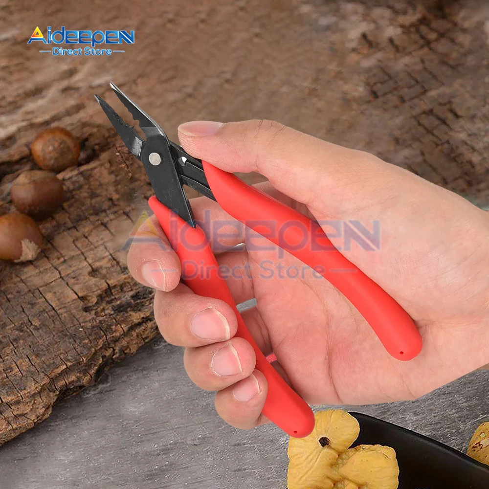 DIY Carbon Steel Jewelry Needle Nose Pliers for Jewelry Making Supplies Crimper Pliers for Crimp Beads Red Crimping Pliers